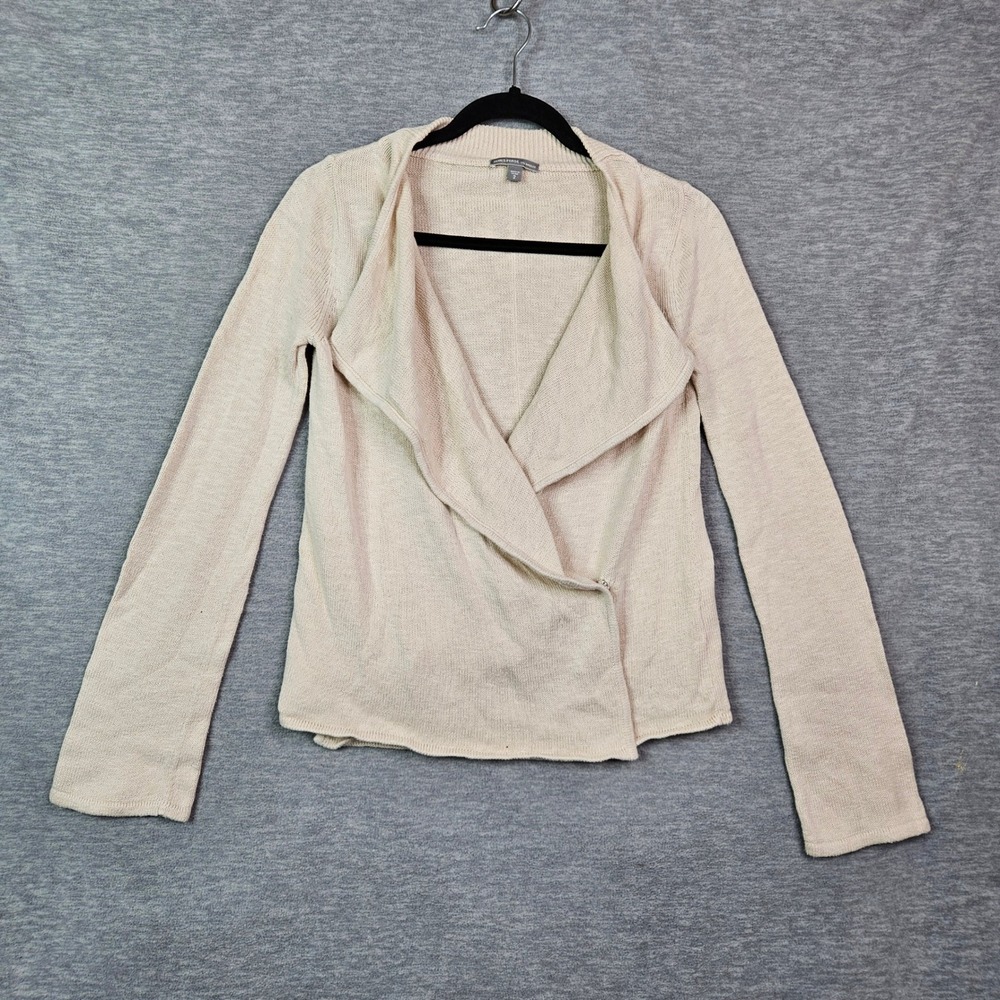 James Perse Oatmeal Cotton Linen Wrap Cardigan Sweater Size 2 US Sz 6